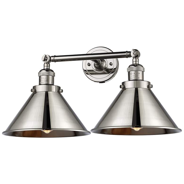 Image 1 Briarcliff 19"W 2 Light Polished Nickel Bath Light w/ Polished Nickel