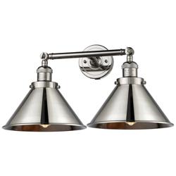 Briarcliff 19"W 2 Light Polished Nickel Bath Light w/ Polished Nickel