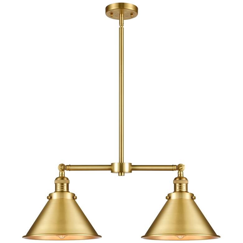Image 1 Briarcliff 21" 2-Light Satin Gold Island Light w/ Satin Gold Shade
