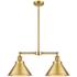 Briarcliff 21" 2-Light Satin Gold Island Light w/ Satin Gold Shade