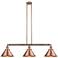 Briarcliff 40 1/2"W Antique Copper 3-Light Island Pendant