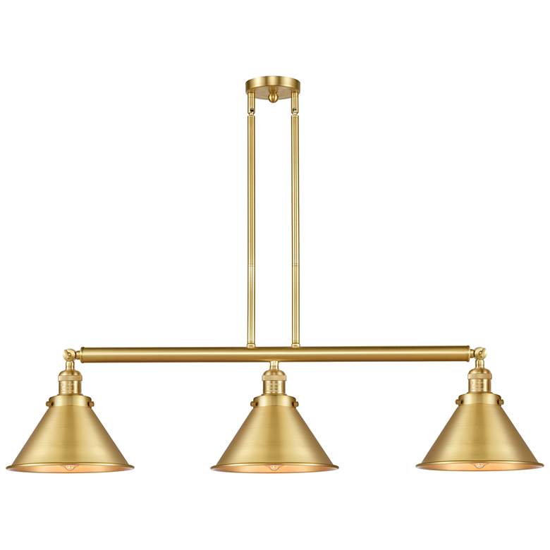 Image 1 Briarcliff 42 1/2" Wide Satin Gold 3-Light Island Pendant