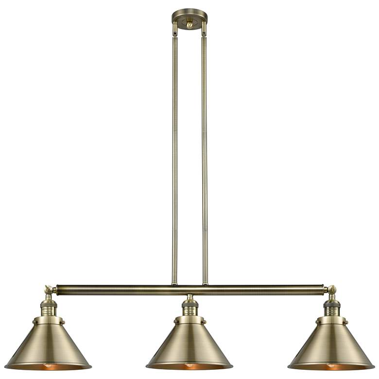 Image 1 Briarcliff 43" 3-Light Antique Brass Stem Hung Island Light