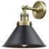 Briarcliff 8" High Antique Brass and Matte Black Wall Sconce