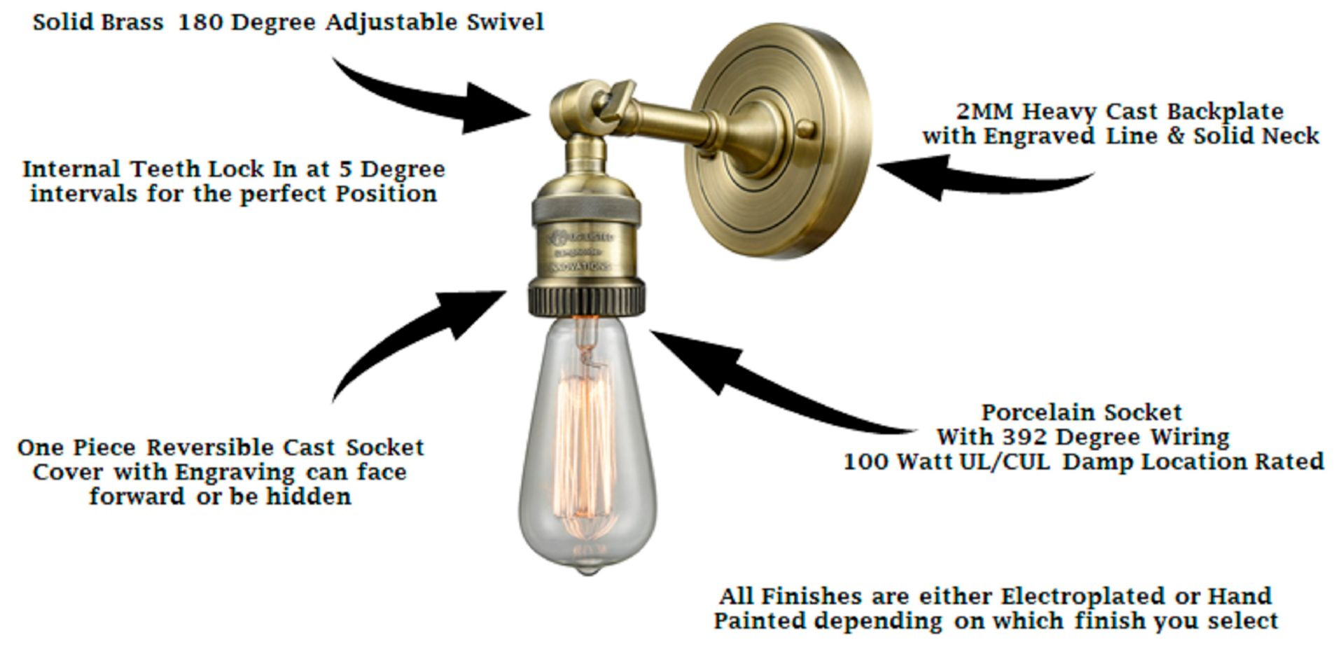 Image 5 Briarcliff 8" High Antique Brass and Matte Black Wall Sconce more views