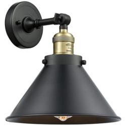 Briarcliff 8" High Black and Antique Brass LED Wall Sconce