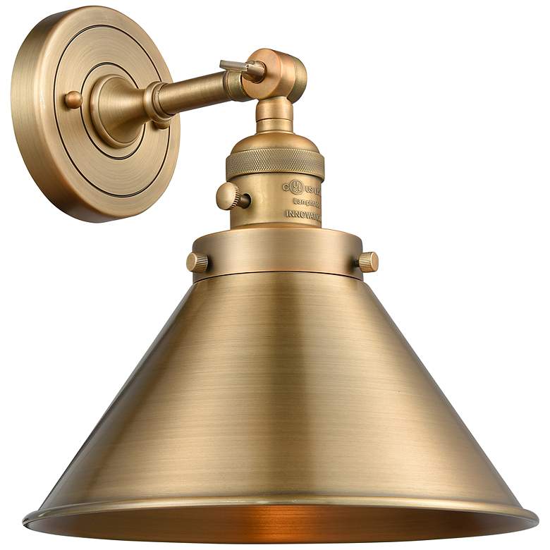 Image 1 Briarcliff 8" High Brushed Brass LED Wall Sconce
