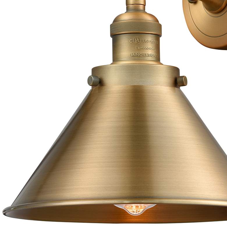 Image 2 Briarcliff 8" High Brushed Brass Metal Wall Sconce more views