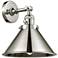 Briarcliff 8" High Polished Nickel Sconce w/ Polished Nickel Shade