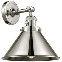 Briarcliff 8" High Polished Nickel Sconce w/ Polished Nickel Shade
