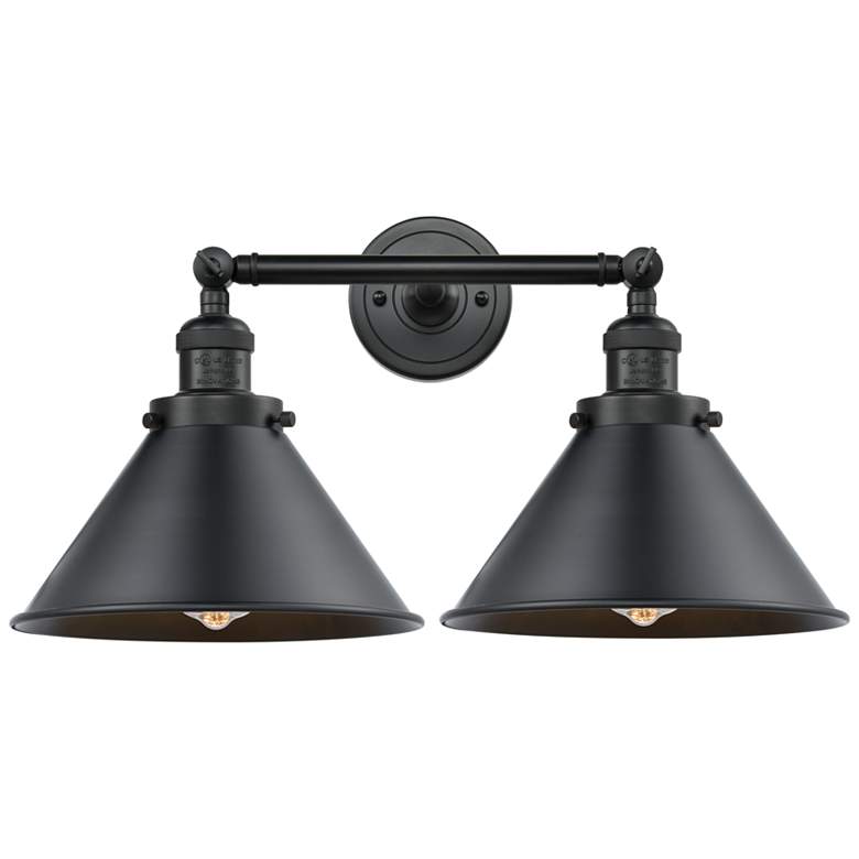 Image 1 Briarcliff 9" High Matte Black 2-Light LED Wall Sconce