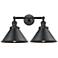 Briarcliff 9" High Matte Black 2-Light LED Wall Sconce