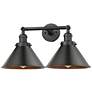 Briarcliff 9"H Rubbed Bronze 2-Light Adjustable Wall Sconce