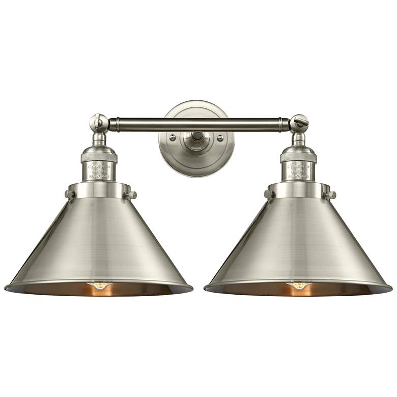 Image 1 Briarcliff 9"H Satin Nickel 2-Light Adjustable Wall Sconce