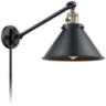 Briarcliff Black Antique Brass Swing Arm Wall Lamp