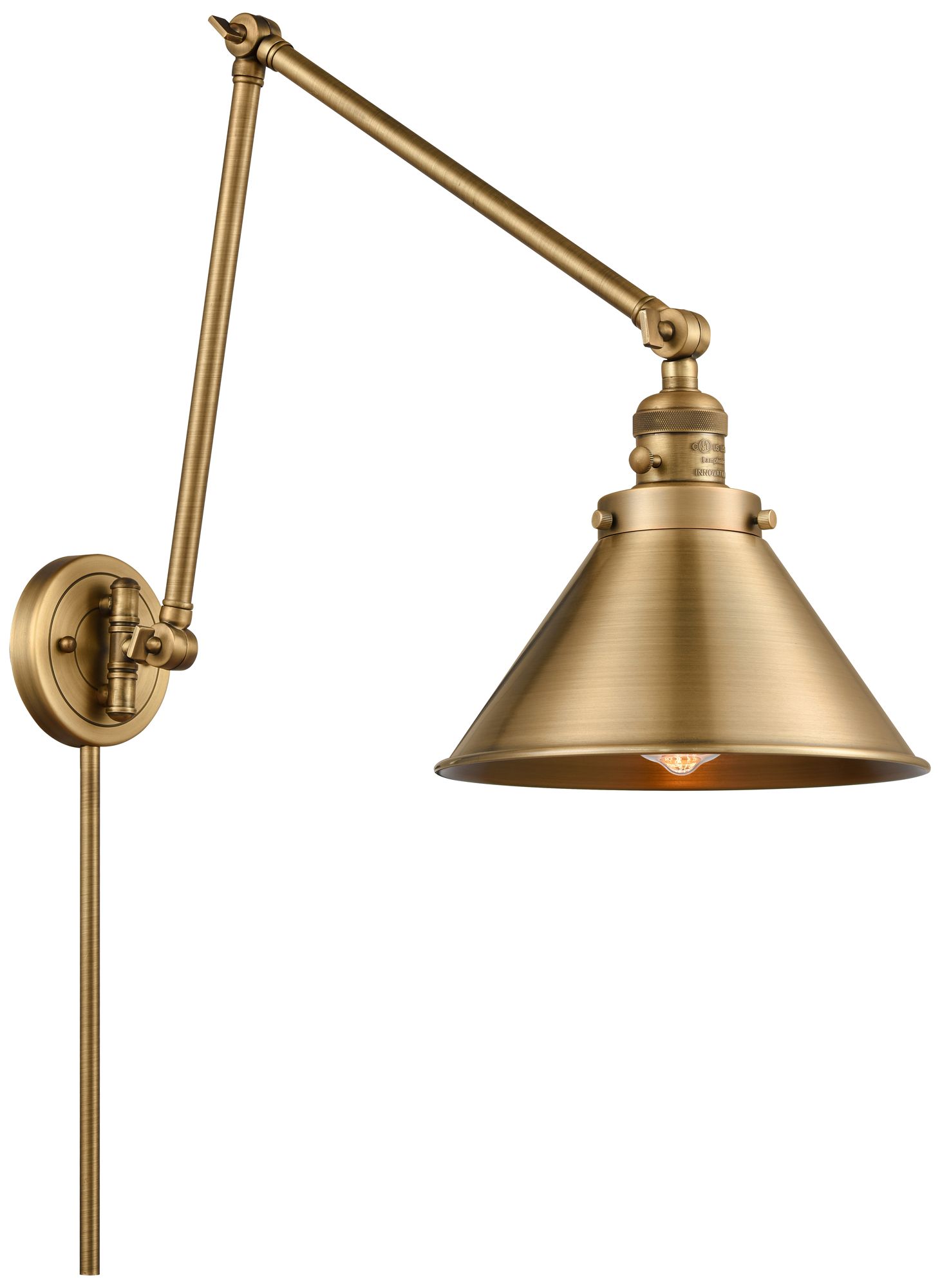 Briarcliff Brushed Brass Swing Arm LED Wall Lamp - Made to Order