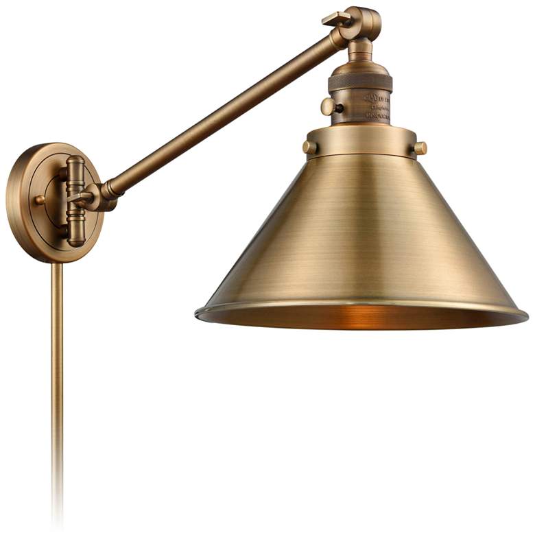 Image 1 Briarcliff Brushed Brass Swing Arm Wall Lamp