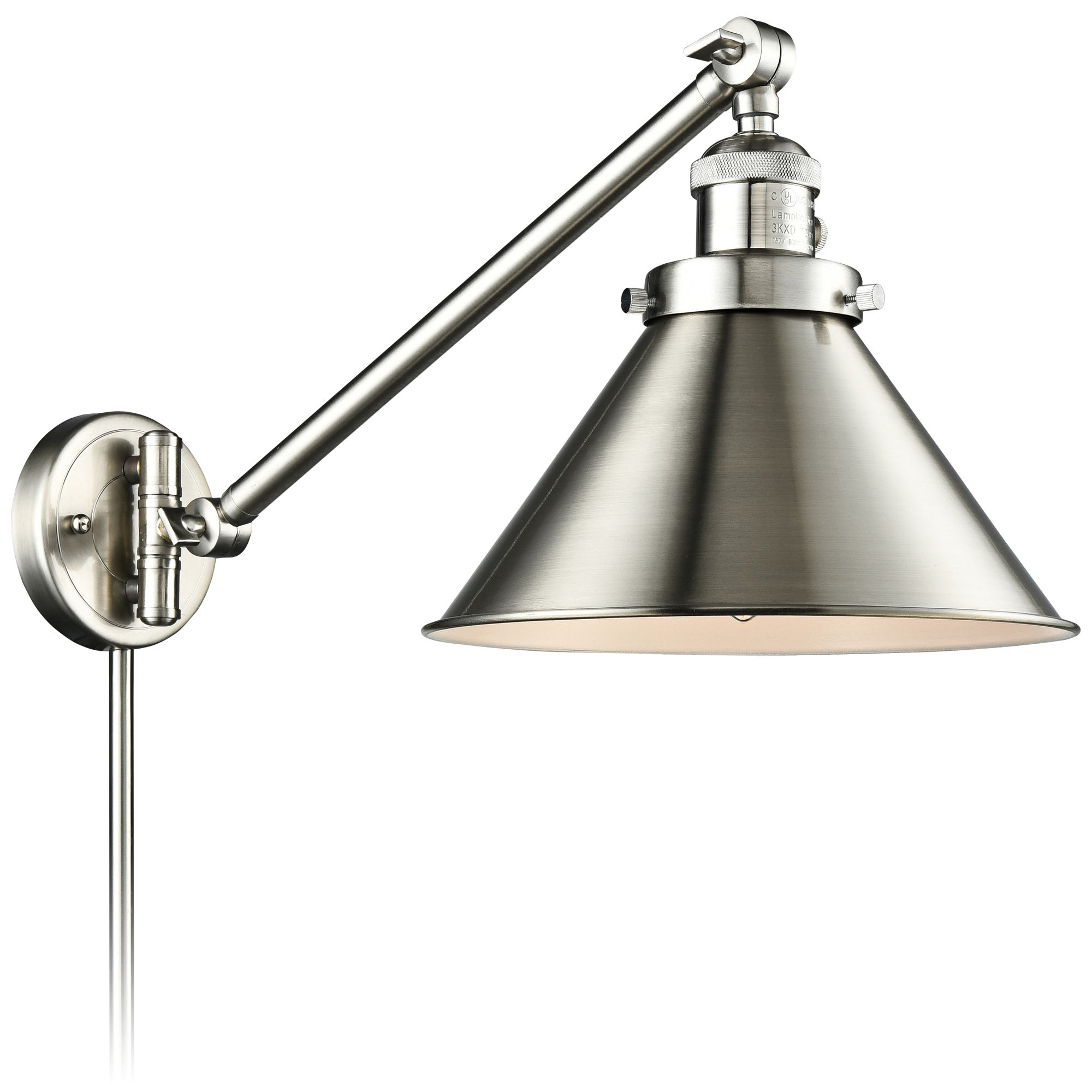 brushed nickel swing arm wall sconce