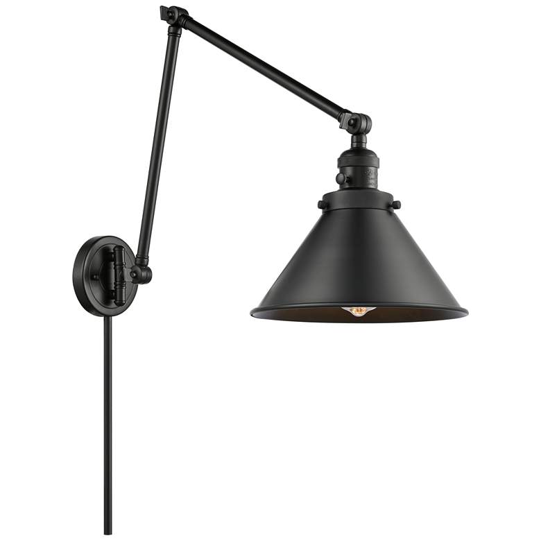 Image 1 Briarcliff Matte Black Adjustable Swing Arm LED Wall Lamp