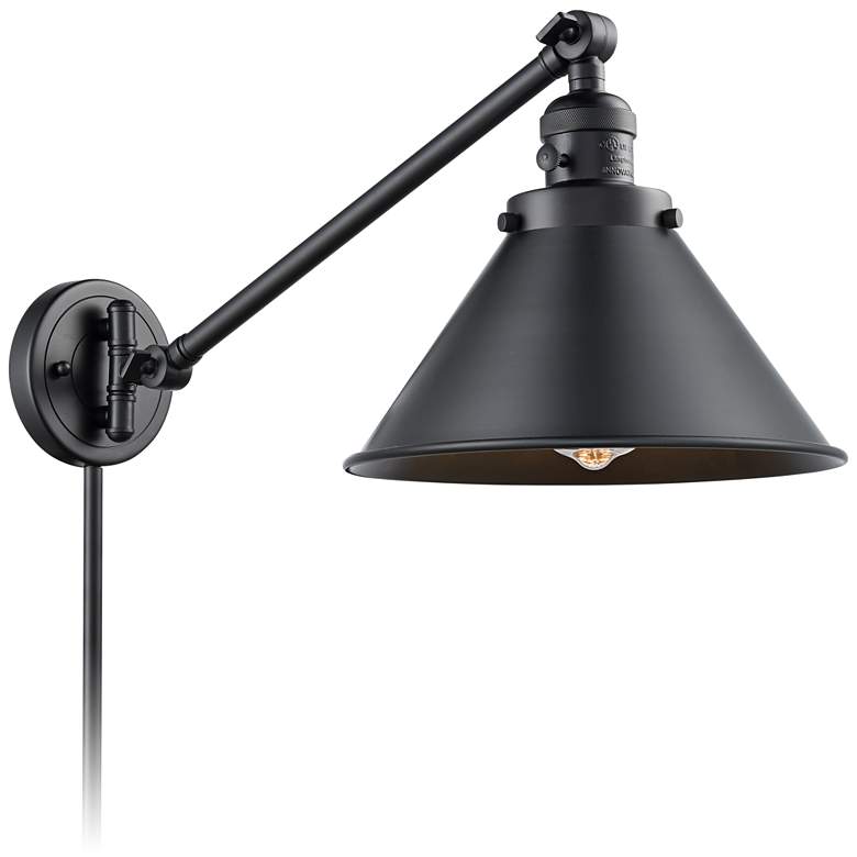 Image 1 Briarcliff Matte Black Swing Arm Wall Lamp