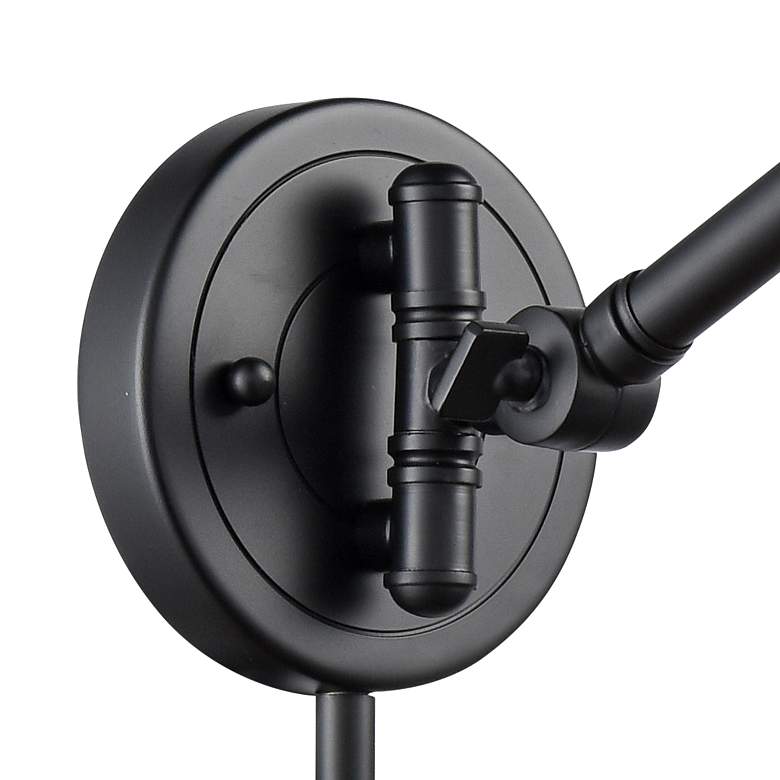 Image 3 Briarcliff Matte Black Swing Arm Wall Lamp more views