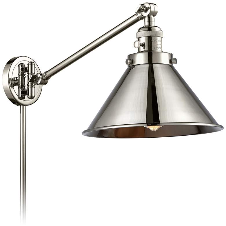 Image 1 Briarcliff Polished Nickel Swing Arm Wall Lamp