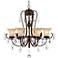Briarwood Iron Leaf 33" Wide Bronze and Crystal Chandelier