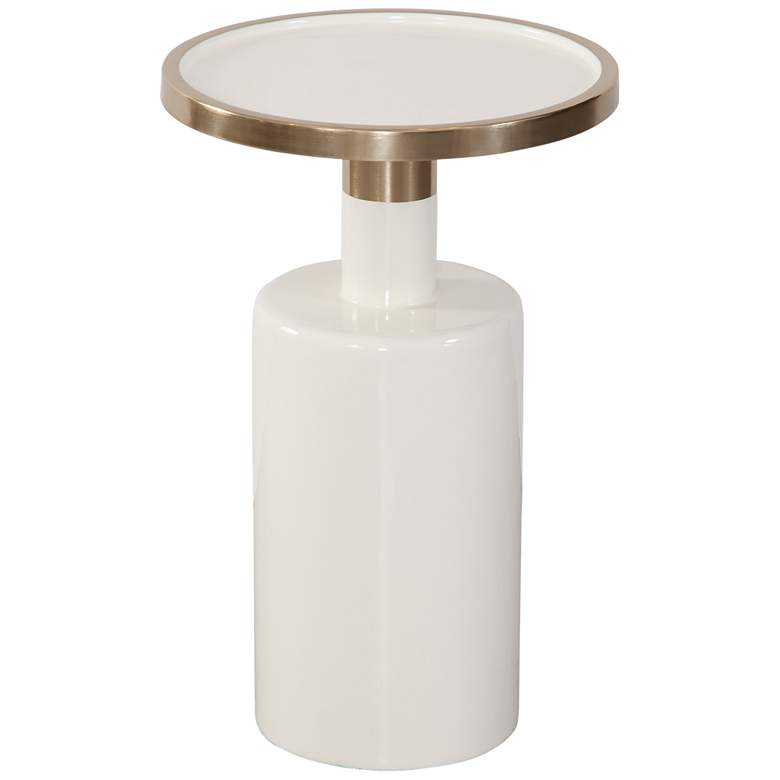Image 1 Brice 22" High Gloss White Accent Table