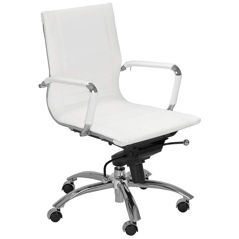 Image 1 Brice Low-Back Chrome and White Office Chair