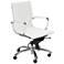 Brice Low-Back Chrome and White Office Chair