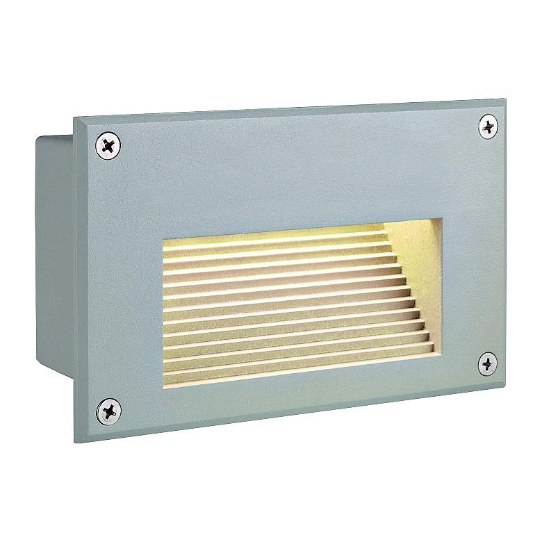 Image 1 Brick 4 inch High Silver-Gray Recessed Outdoor LED Step Light