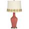 Brick Paver Anya Table Lamp with Flower Applique Trim