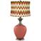 Brick Paver Red and Brown Chevron Shade Alison Table Lamp
