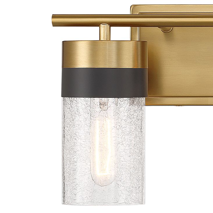 Image 2 Brickell 2-Light Bathroom Vanity Light in Warm Brass and Black more views