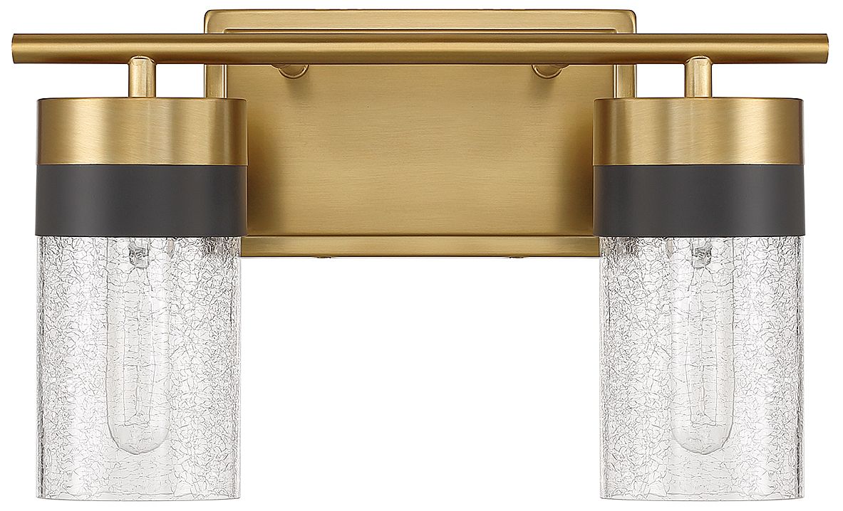Image 3 Brickell 2-Light Bathroom Vanity Light in Warm Brass and Black more views