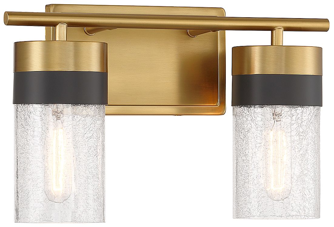 Image 4 Brickell 2-Light Bathroom Vanity Light in Warm Brass and Black more views