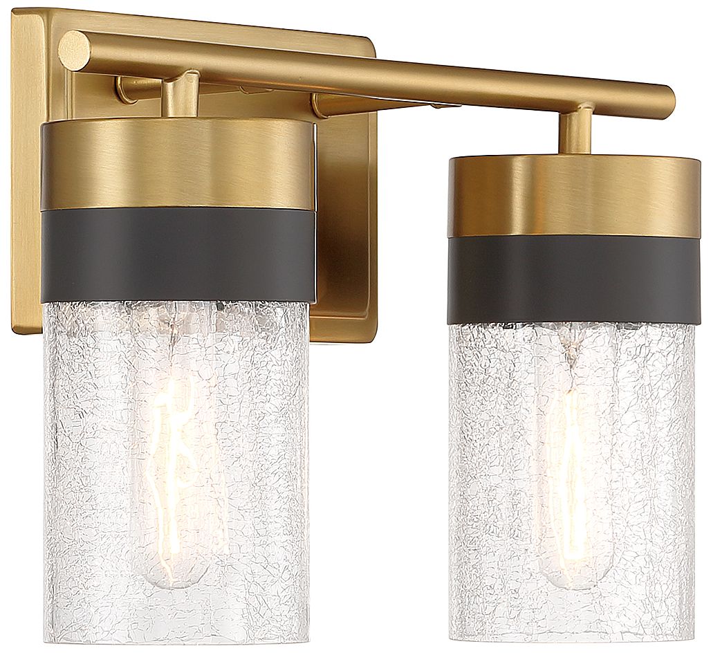 Image 5 Brickell 2-Light Bathroom Vanity Light in Warm Brass and Black more views