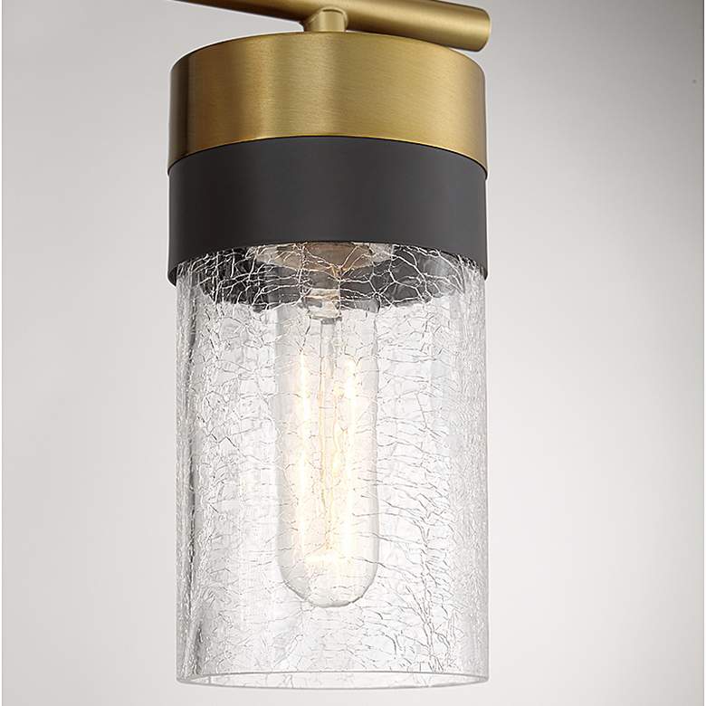 Image 3 Brickell 22"W Warm Brass w/ Black 3-Light Vanity Bath Light more views