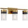 6_Brickell 22"W Warm Brass w/ Black 3-Light Vanity Bath Light more views
