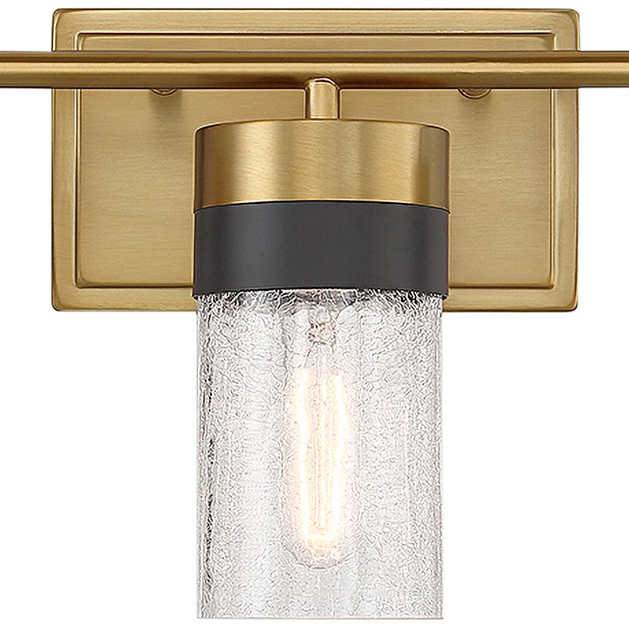 Image 2 Brickell 3-Light Bathroom Vanity Light in Warm Brass and Black more views