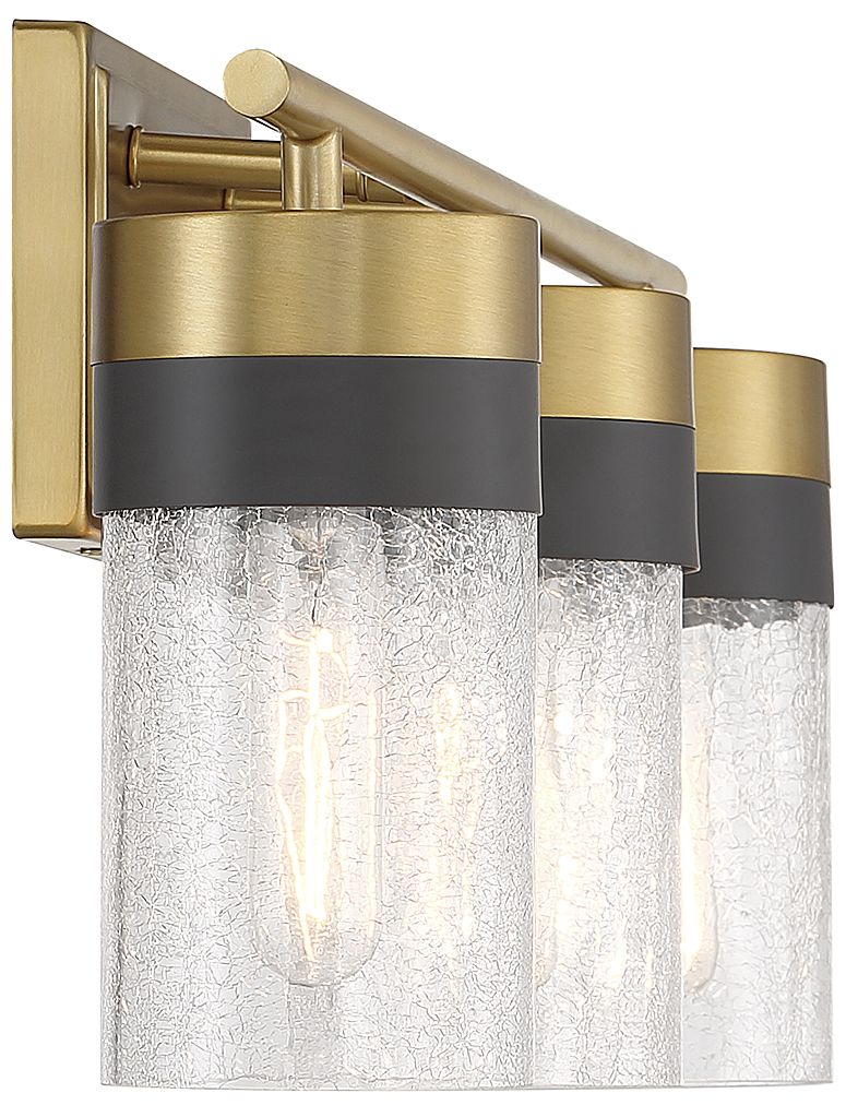 Image 4 Brickell 3-Light Bathroom Vanity Light in Warm Brass and Black more views