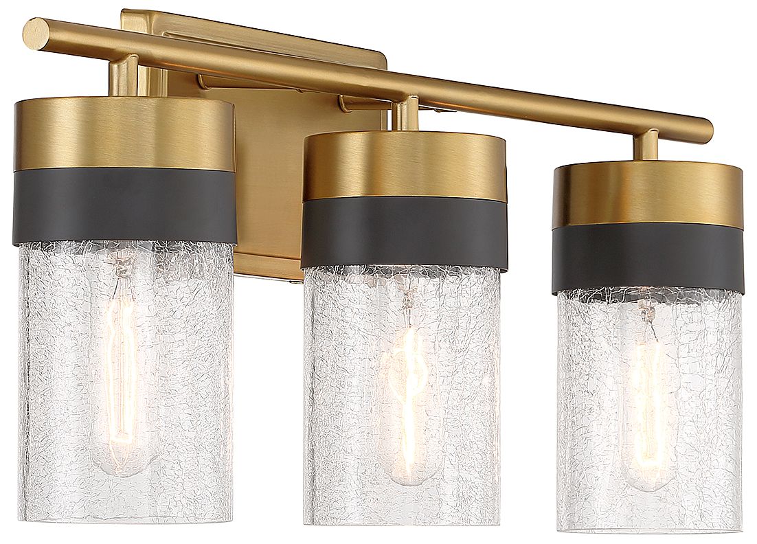 Image 5 Brickell 3-Light Bathroom Vanity Light in Warm Brass and Black more views