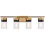 1_Brickell 30" Wide Warm Brass with Black 4-Light Bath Light