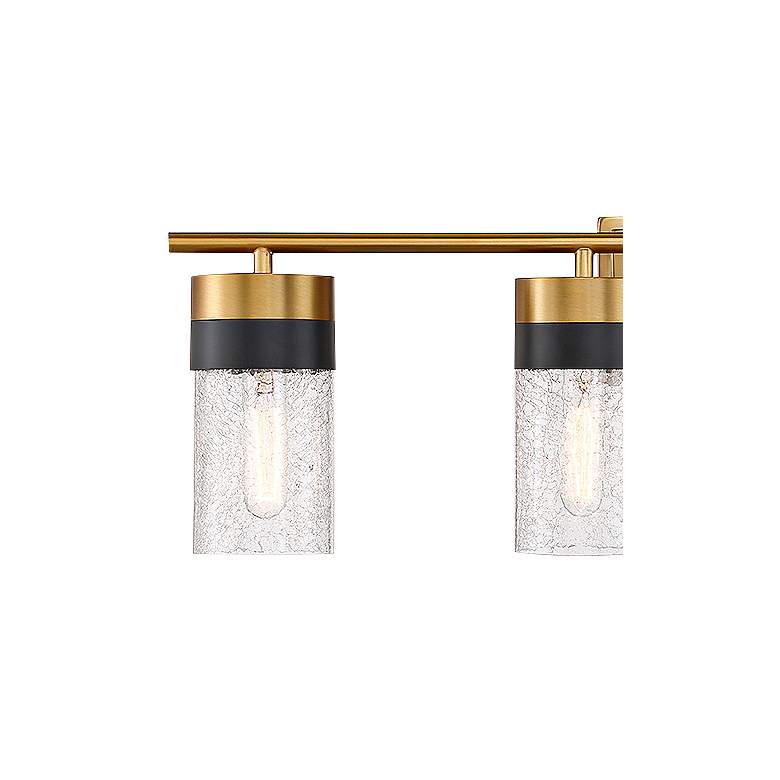 Image 2 Brickell 30" Wide Warm Brass with Black 4-Light Bath Light more views