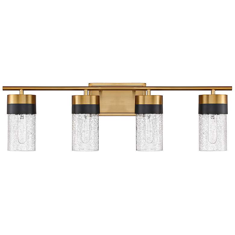 Image 3 Brickell 30" Wide Warm Brass with Black 4-Light Bath Light more views