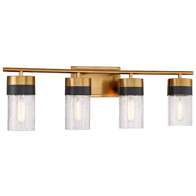 Image 4 Brickell 30" Wide Warm Brass with Black 4-Light Bath Light more views