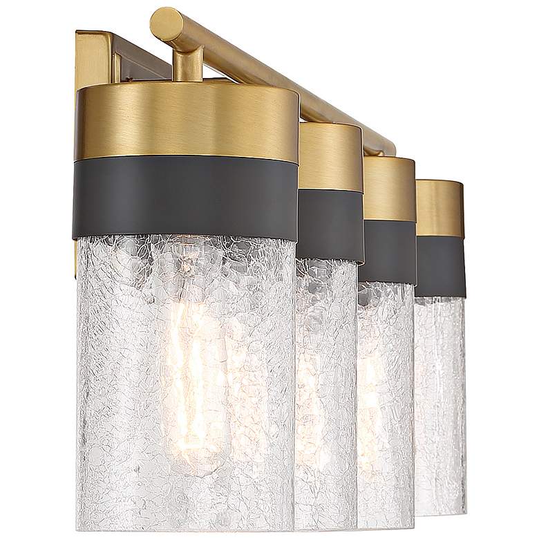 Image 6 Brickell 30" Wide Warm Brass with Black 4-Light Bath Light more views