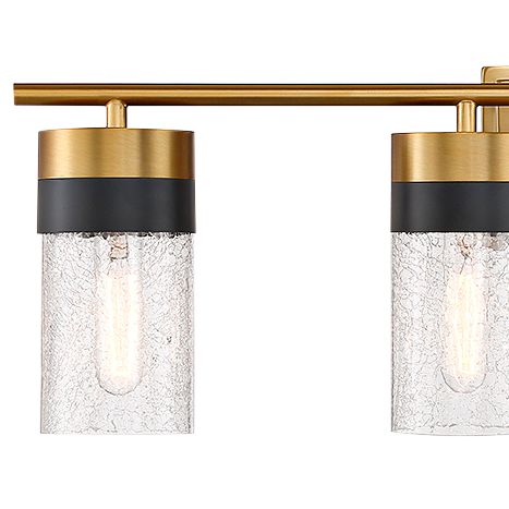Image 2 Brickell 4-Light Bathroom Vanity Light in Warm Brass and Black more views