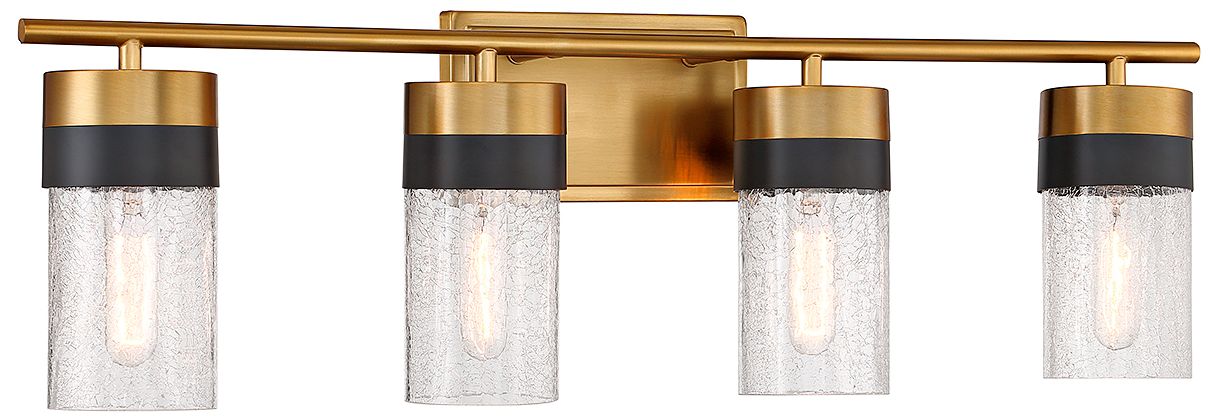 Image 4 Brickell 4-Light Bathroom Vanity Light in Warm Brass and Black more views