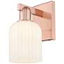 1_Bridal Veil 10.75"H Antique Copper Wall Sconce With Gloss White Shade